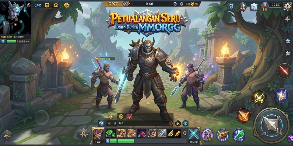 Tampilan visual gameplay menarik dari IDR77 MMORPG.