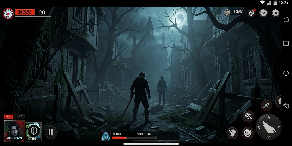 Screenshot gameplay INS55 yang menampilkan kegelapan dan ketegangan