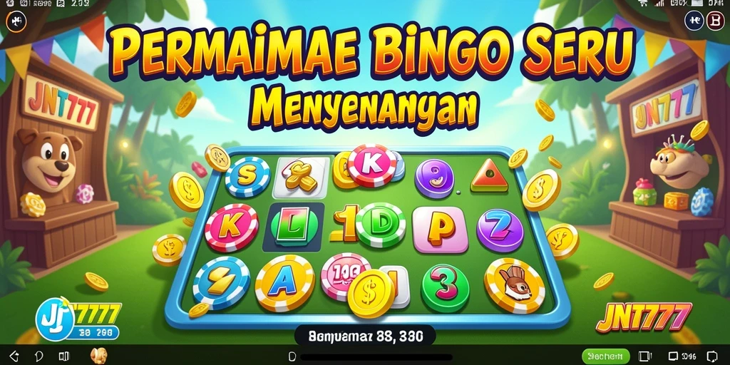 Tampilan gameplay seru JNT777 yang menampilkan suasana permainan Bingo.