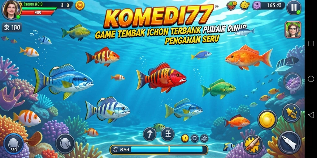 Screenshot gameplay Tembak Ikan di KOMEDI77, penuh aksi dan keseruan.