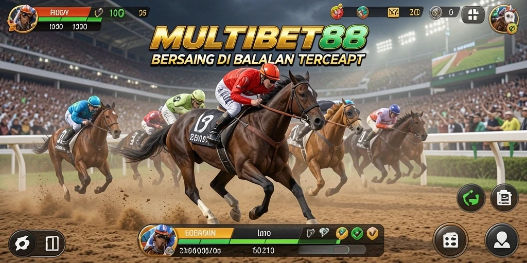 Tampilan gameplay seru di MULTIBET88 saat balapan di trek.