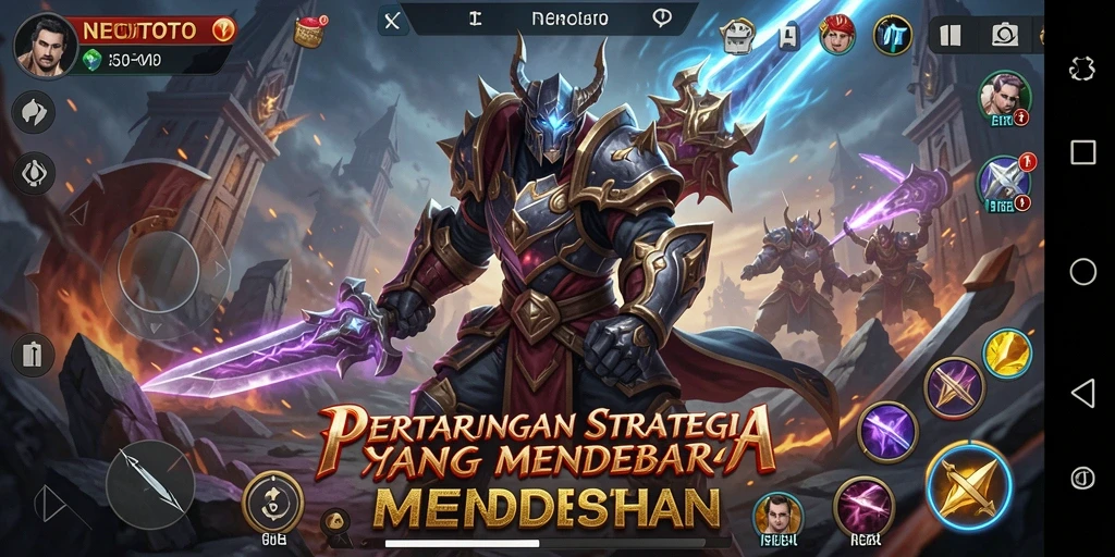 Tangkapan layar gameplay NEOTOTO yang menunjukkan pertempuran strategi yang seru.