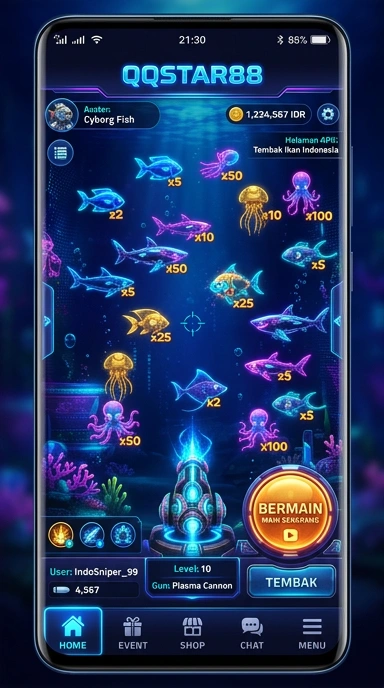 Screenshot aplikasi qqstar88 dengan katalog lengkap.